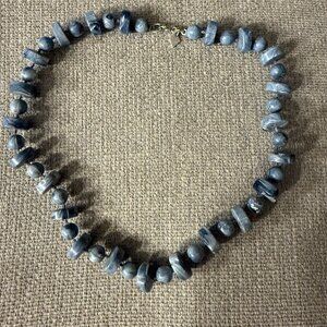 Vintage Sarah Coventry Blue Marbled Bead Necklace – 1960s/70s Style